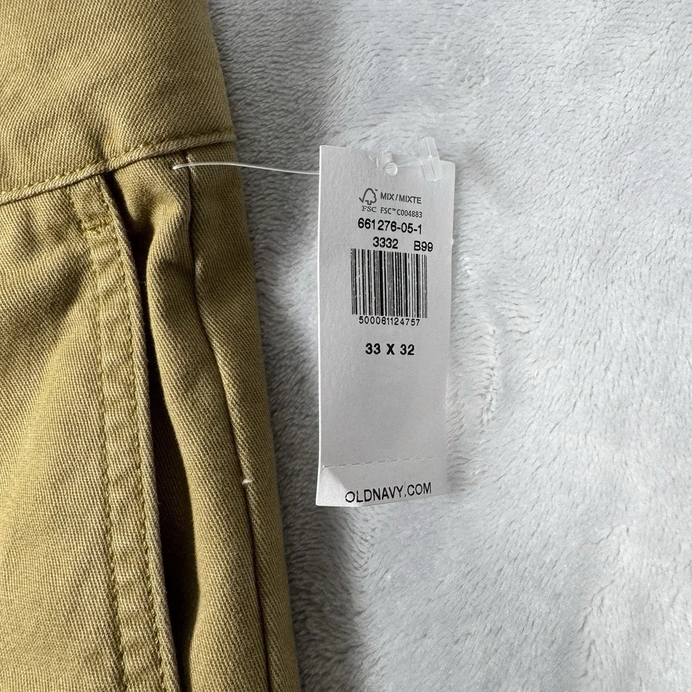 Old Navy Mens Athletic Soft-Washed Chino Pants Khaki Tan 33x32‎ 661276-05-1 NEW